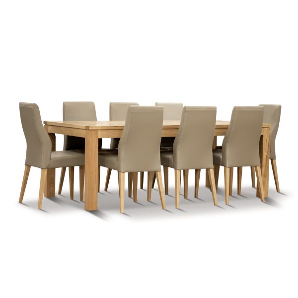 Dining Set Table PU Chair Solid Messmate Timber