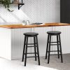 Set of 2 Beech Wood Backless Bar Stools