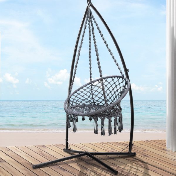 Hammock Chair Swing Bed Relax Rope Portable Outdoor Hanging Indoor 124CM