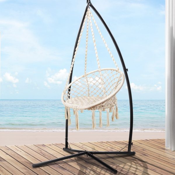 Hammock Chair Swing Bed Relax Rope Portable Outdoor Hanging Indoor 124CM