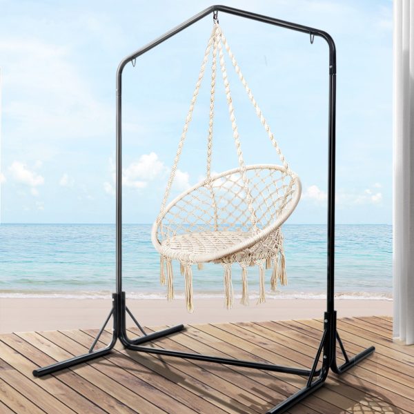 Hammock Chair Swing Bed Relax Rope Portable Outdoor Hanging Indoor 124CM