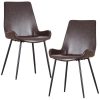 Brando PU Leather Upholstered Dining Chair Metal Leg – Brown