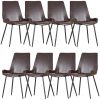 Brando PU Leather Upholstered Dining Chair Metal Leg – Brown