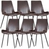 Brando PU Leather Upholstered Dining Chair Metal Leg – Brown