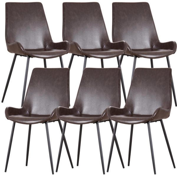 Brando PU Leather Upholstered Dining Chair Metal Leg – Brown