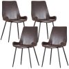 Brando PU Leather Upholstered Dining Chair Metal Leg – Brown