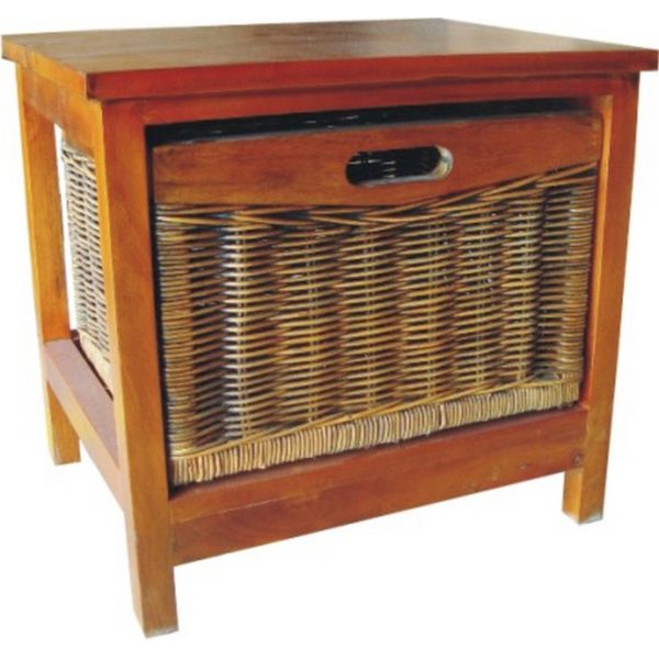 Hyssop Bedside Chest of Drawers Cane Bedroom Kitchen Bathroom Storage Cabinet
