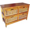 Hyssop Bedside Chest of Drawers Cane Bedroom Kitchen Bathroom Storage Cabinet