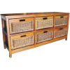 Hyssop Bedside Chest of Drawers Cane Bedroom Kitchen Bathroom Storage Cabinet