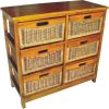 Hyssop Bedside Chest of Drawers Cane Bedroom Kitchen Bathroom Storage Cabinet