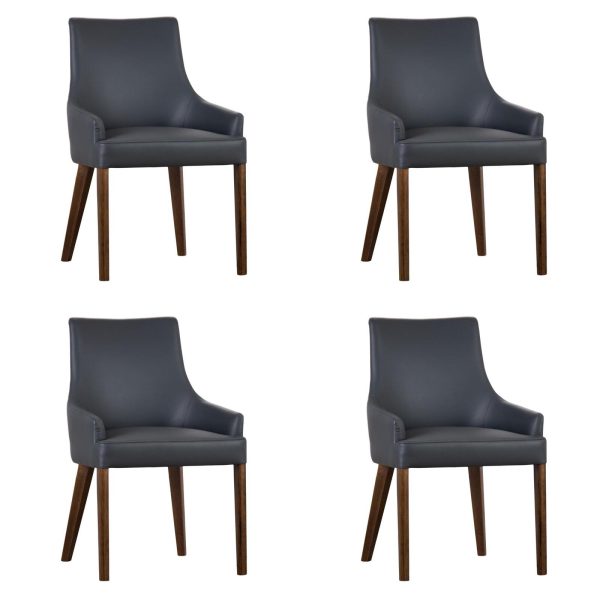 Tuberose Dining Chair PU Leather Solid Acacia Timber Wood Furniture