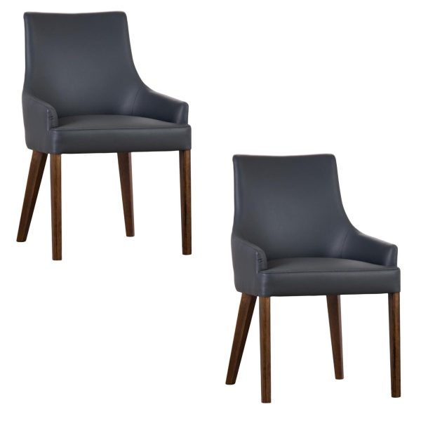 Tuberose Dining Chair PU Leather Solid Acacia Timber Wood Furniture