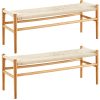 Anemone  Wishbone 120cm Dining Bench Beech Timber Replica Hans Wenger Natural