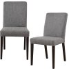 Dining Chair Fabric Upholstered Solid Acacia Wood – Granite