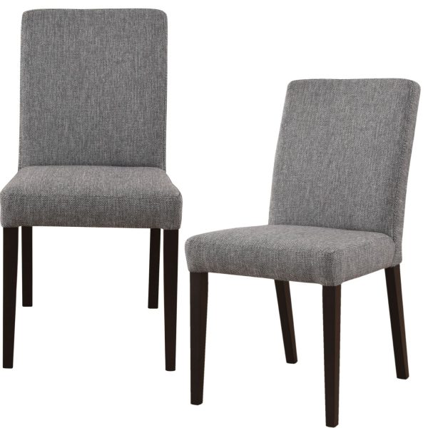 Dining Chair Fabric Upholstered Solid Acacia Wood – Granite