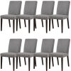Dining Chair Fabric Upholstered Solid Acacia Wood – Granite