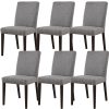 Dining Chair Fabric Upholstered Solid Acacia Wood – Granite