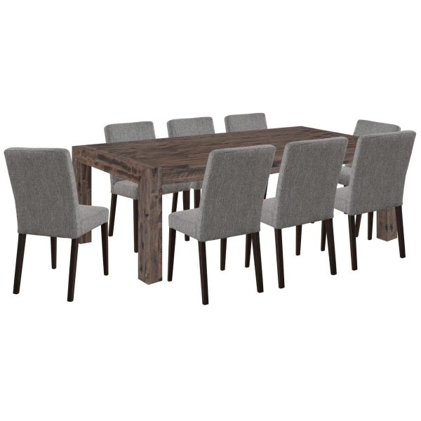 Dining Set Table with Solid Wood Fabric Chair