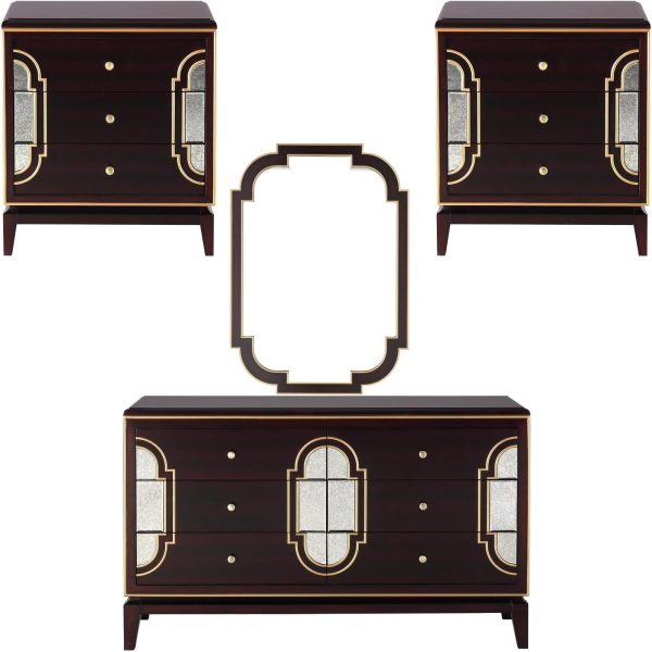 Booneville Bedside Table Solid Wood 3 Drawers Storage Cabinet Nightstand
