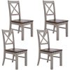 Erica X-Back Dining Chair Solid Acacia Timber Wood Hampton Brown White