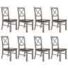 Erica X-Back Dining Chair Solid Acacia Timber Wood Hampton Brown White