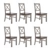 Erica X-Back Dining Chair Solid Acacia Timber Wood Hampton Brown White