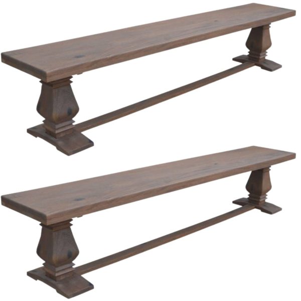 Florence  Dining Table Seat Bench 230cm French Provincial Pedestal Solid Timber