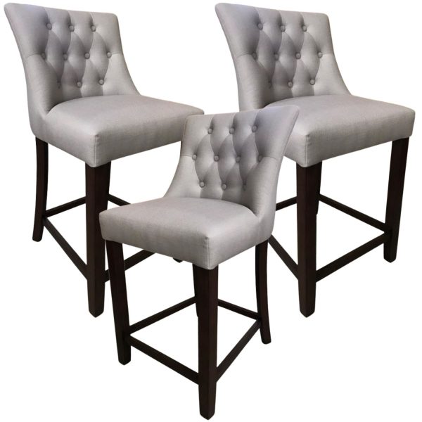 Florence  High Fabric Dining Chair Bar Stool French Provincial Solid Timber