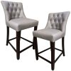 Florence  High Fabric Dining Chair Bar Stool French Provincial Solid Timber
