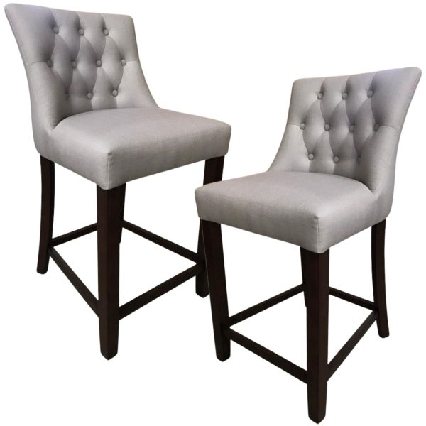 Florence  High Fabric Dining Chair Bar Stool French Provincial Solid Timber