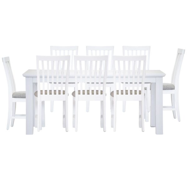 Laelia Dining Table Chair Acacia Wood Coastal Furniture – White