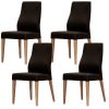 Dining Chair PU Leather Seat Solid Messmate Timber