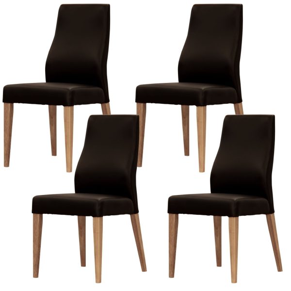 Dining Chair PU Leather Seat Solid Messmate Timber
