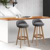 Set of 2 PU Leather Backrest Bar Stools