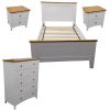 Lobelia 4pc Bed Suite Bedside Tallboy Bedroom Furniture Package – White