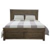 Barna Bed Frame Timber Mattress Base With Storage Drawers -Rustic Grey