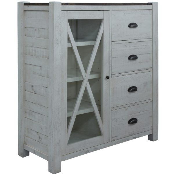 Erica Tallboy Chest of Drawers Solid Acacia Timber Wood Cabinet Brown White