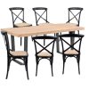 Petunia  Dining Table Set Cross Back Chair Elm Timber Wood Metal Leg