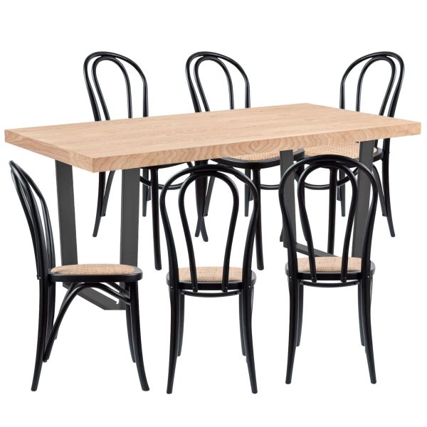 Petunia  Dining Table Arched Back Chair Elm Timber Wood