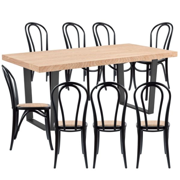 Petunia  Dining Table Arched Back Chair Elm Timber Wood