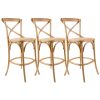 Aster Crossback Bar Stools Dining Chair Solid Birch Timber Rattan Seat