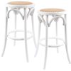 Aster Round Bar Stools Dining Stool Chair Solid Birch Timber Rattan Seat