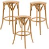 Aster Round Bar Stools Dining Stool Chair Solid Birch Timber Rattan Seat