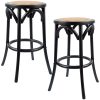 Aster Round Bar Stools Dining Stool Chair Solid Birch Timber Rattan Seat