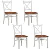 Lupin Dining Chair Crossback Solid Rubber Wood Furniture – White Oak