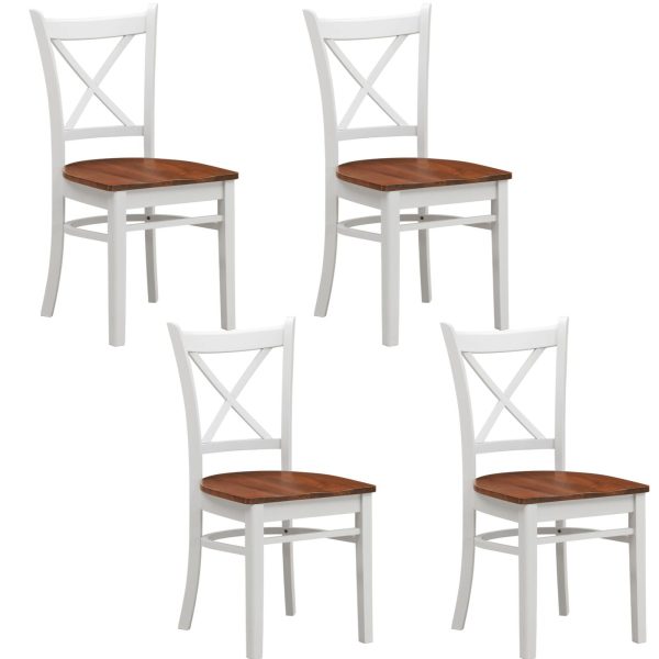 Lupin Dining Chair Crossback Solid Rubber Wood Furniture – White Oak