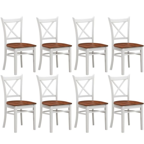 Lupin Dining Chair Crossback Solid Rubber Wood Furniture – White Oak