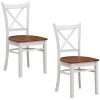 Lupin Dining Chair Crossback Solid Rubber Wood Furniture – White Oak