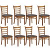 Linaria Dining Chair Crossback Solid Rubber Wood Fabric Seat – Walnut