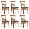 Linaria Dining Chair Crossback Solid Rubber Wood Fabric Seat – Walnut